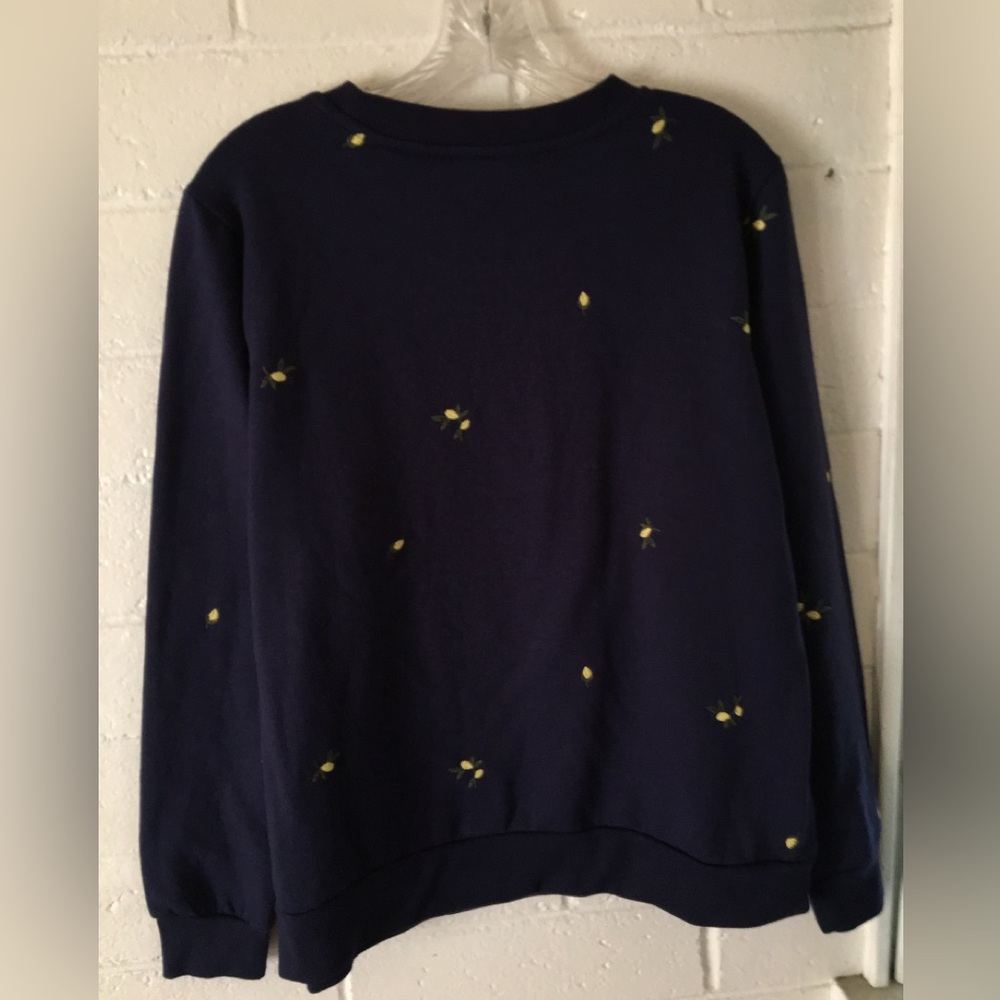 Gloria Vanderbilt | Navy Sweatshirt with Lemon Yellow Florals Embroidery πβ¨πππ± - Picture 11 of 16